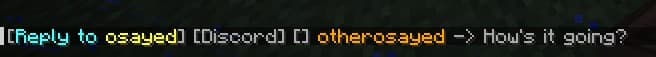 Discord replies threaded into Minecraft chat