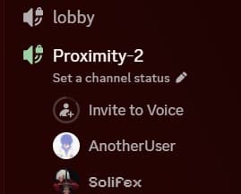 Proximity voice — nearby players share a voice channel